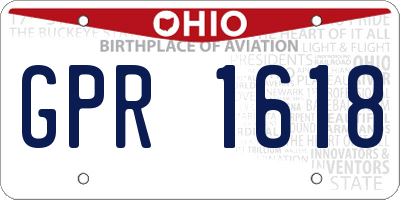 OH license plate GPR1618