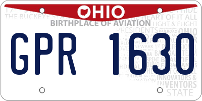 OH license plate GPR1630