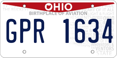 OH license plate GPR1634