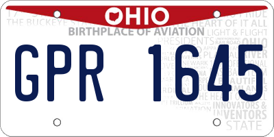 OH license plate GPR1645