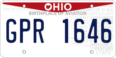 OH license plate GPR1646