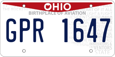 OH license plate GPR1647
