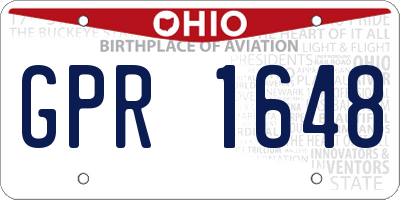 OH license plate GPR1648
