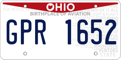 OH license plate GPR1652