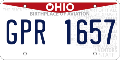 OH license plate GPR1657