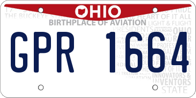OH license plate GPR1664