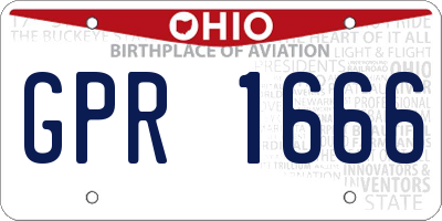 OH license plate GPR1666