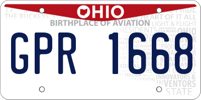 OH license plate GPR1668