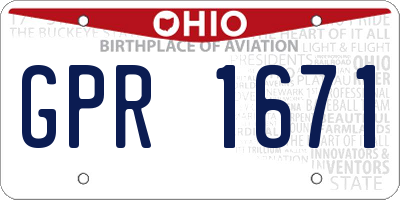 OH license plate GPR1671