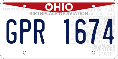 OH license plate GPR1674