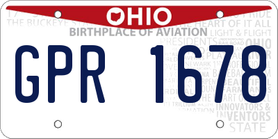 OH license plate GPR1678