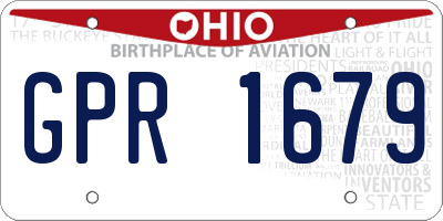 OH license plate GPR1679