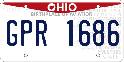 OH license plate GPR1686