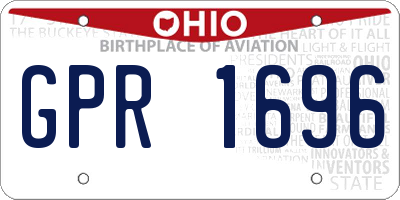 OH license plate GPR1696