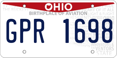 OH license plate GPR1698