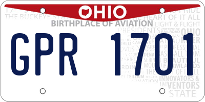 OH license plate GPR1701