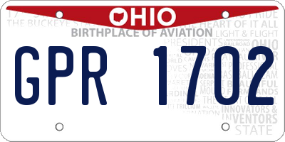 OH license plate GPR1702