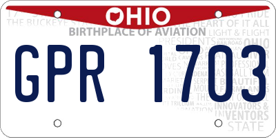 OH license plate GPR1703