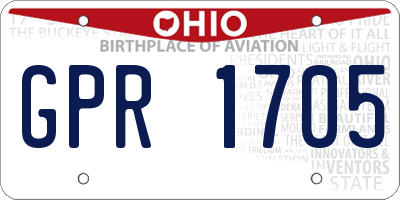 OH license plate GPR1705