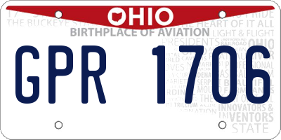 OH license plate GPR1706