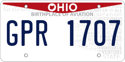 OH license plate GPR1707