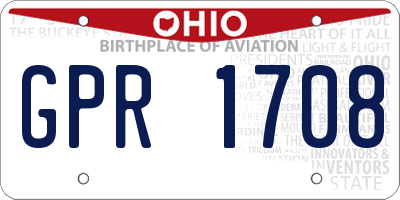 OH license plate GPR1708