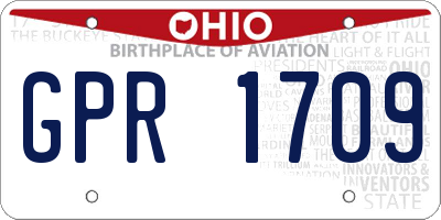 OH license plate GPR1709