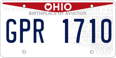 OH license plate GPR1710