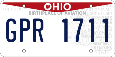 OH license plate GPR1711