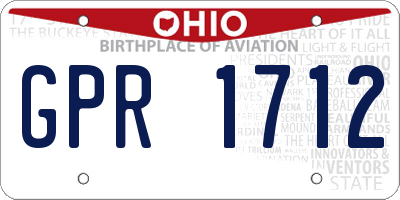 OH license plate GPR1712
