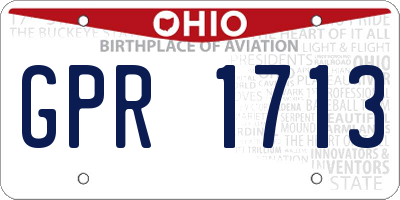 OH license plate GPR1713