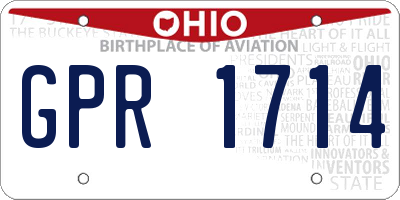 OH license plate GPR1714