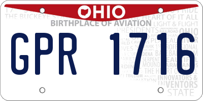 OH license plate GPR1716