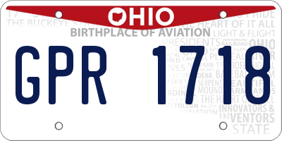 OH license plate GPR1718