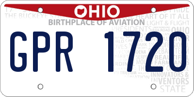 OH license plate GPR1720
