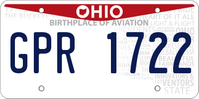 OH license plate GPR1722