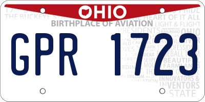 OH license plate GPR1723