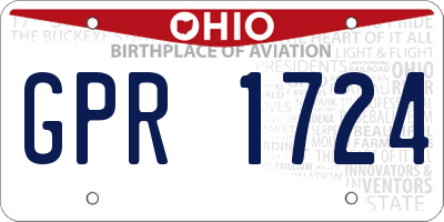 OH license plate GPR1724
