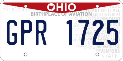 OH license plate GPR1725