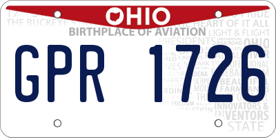 OH license plate GPR1726