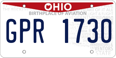 OH license plate GPR1730