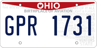 OH license plate GPR1731