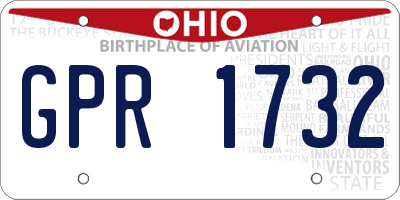 OH license plate GPR1732