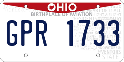 OH license plate GPR1733