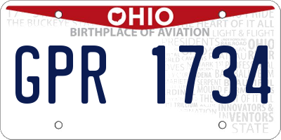 OH license plate GPR1734