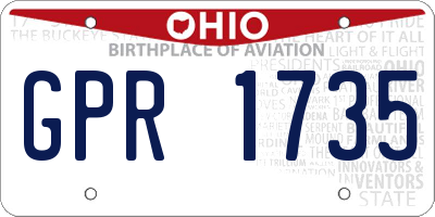 OH license plate GPR1735
