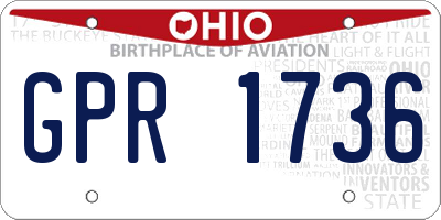 OH license plate GPR1736