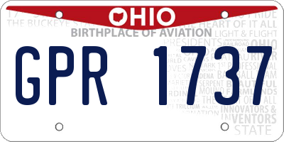 OH license plate GPR1737
