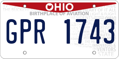 OH license plate GPR1743