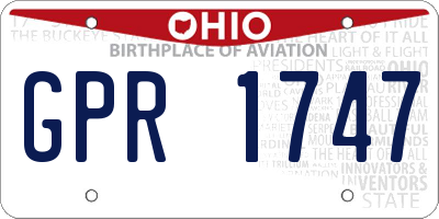 OH license plate GPR1747